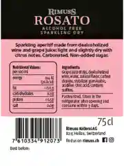 Шампанское безалкогольное "Rimuss ROSATO" 750мл, Швейцария