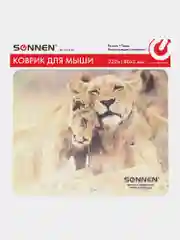 Коврик компьютерный игровой для мыши, компьютера Sonnen Lions, 220х180х3 мм, 513310