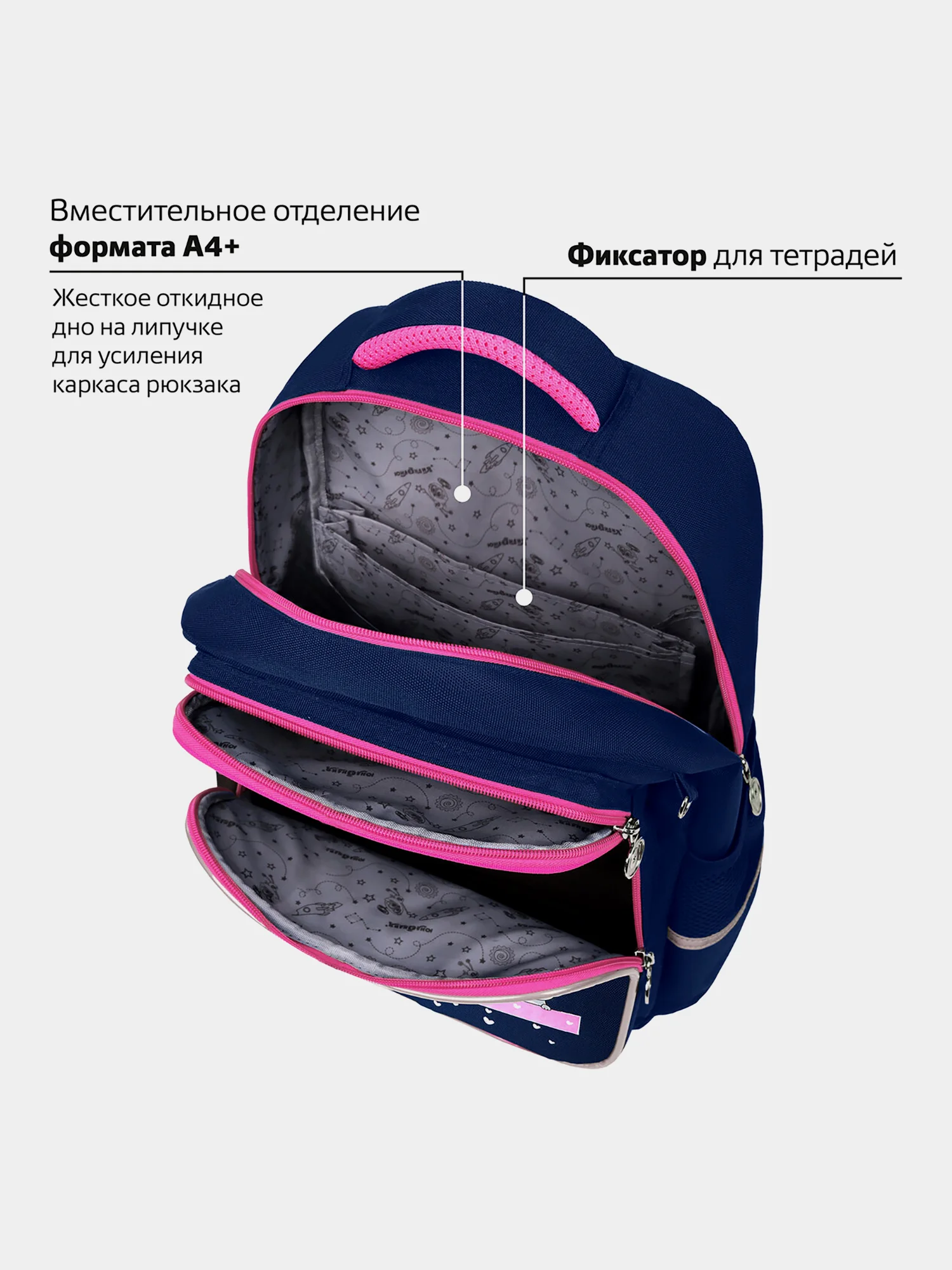 Рюкзак школьный для девочки Юнландия с пеналом в комплекте, эрго-спинка, Dream team 271413