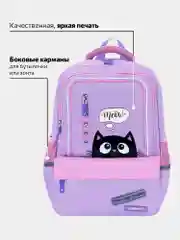 Рюкзак школьный для девочки Brauberg Star, 1 отделение, 5 карманов, Dreamy cat, 271424