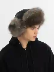 Черный шапка ушанка зимняя. Шапка меховая унисекс