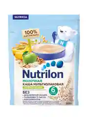 Каша молочная Nutrilon мультизлаковая, с яблоком и бананом, с 6 месяцев, 200г