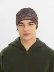 Коричневый шапка для рыбалки MixHat с принтом