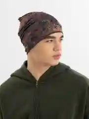 Коричневый шапка для рыбалки MixHat с принтом