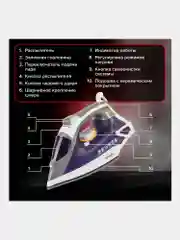 Утюг Sonnen Si-240, 2600 Вт, керамическое покрытие, антикапля, антинакипь, фиолетовый
