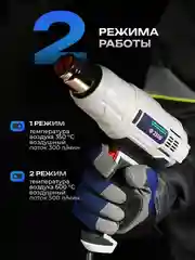 Фен строительный  ELECTROLITE Ф 2300(400/600 С 300/500 л/мин, резиновая рукоять,С НАБОРОМ)