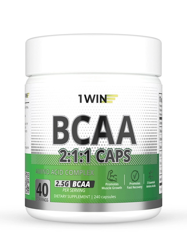 1WIN BCAA 2:1:1 в капсулах, 240 капсул 40 порций, спп