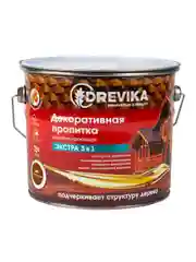 Декоративная пропитка для дерева Drevika Экстра 3 в 1, полуматовая, 3 л, дуб