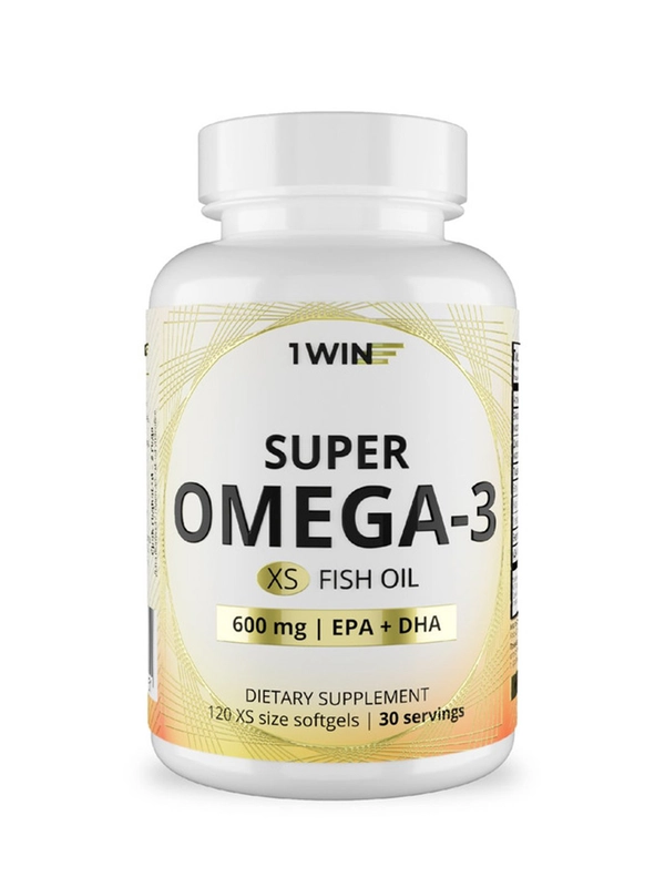1WIN Omega-3 - 60%, XS 1200 мг , 120 капсул, бад
