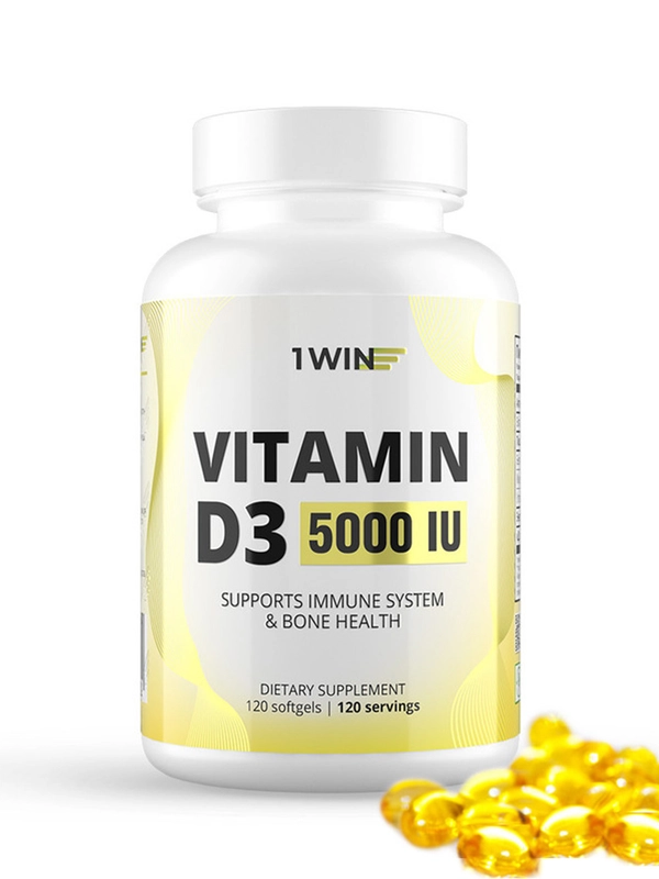 1WIN Витамин D3 5000 ME, 120 капсул, бад