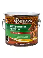 Декоративная пропитка для дерева Drevika Классик 2 в 1, полуматовая, 2,7 л, палисандр