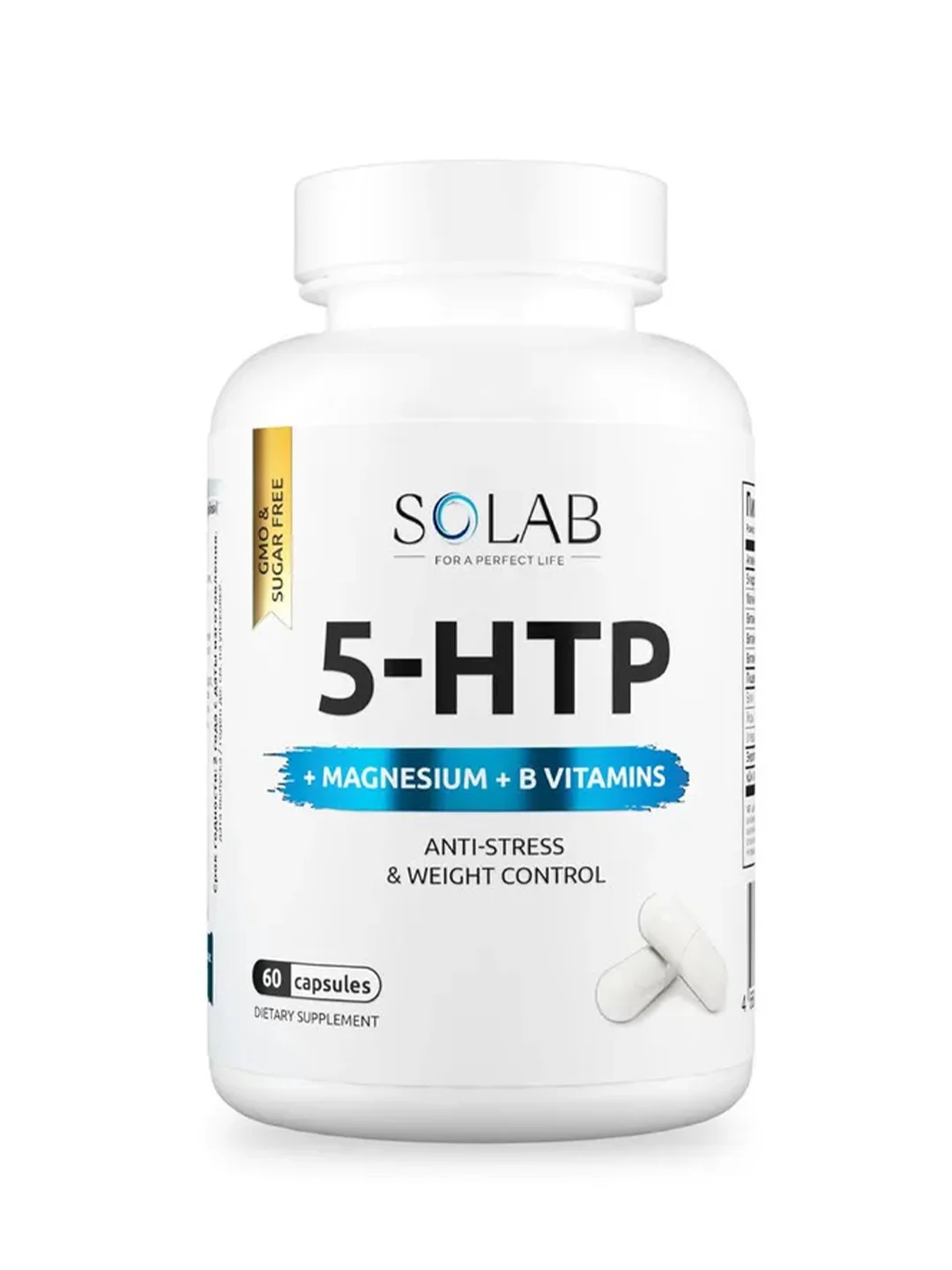 SOLAB 5HTP с магнием и витаминами группы В в капсулах, 60 капсул., бад