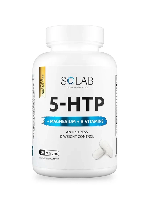 SOLAB 5HTP с магнием и витаминами группы В в капсулах, 60 капсул., бад