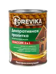 Декоративная пропитка для дерева Drevika Классик 2 в 1, полуматовая, 0,75 л, бесцветная