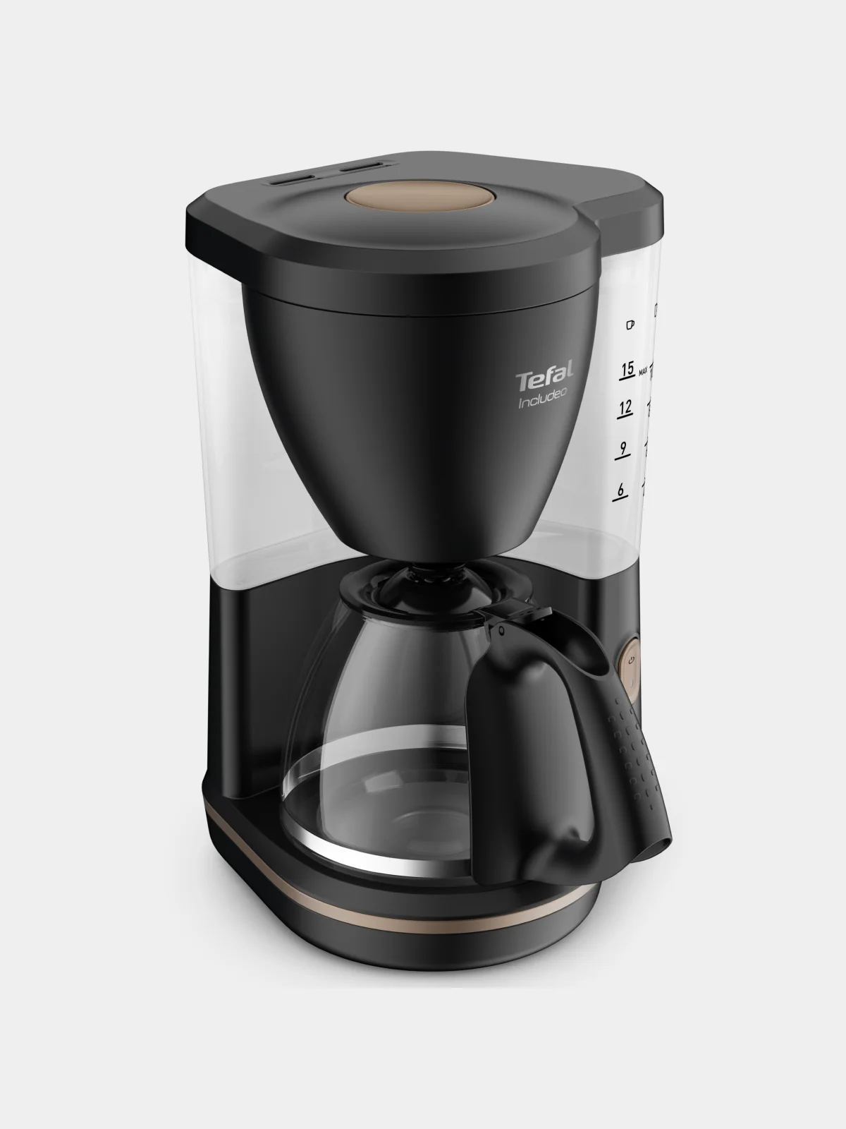 Черный капельная кофеварка Tefal Includeo CM533811 1,25 л