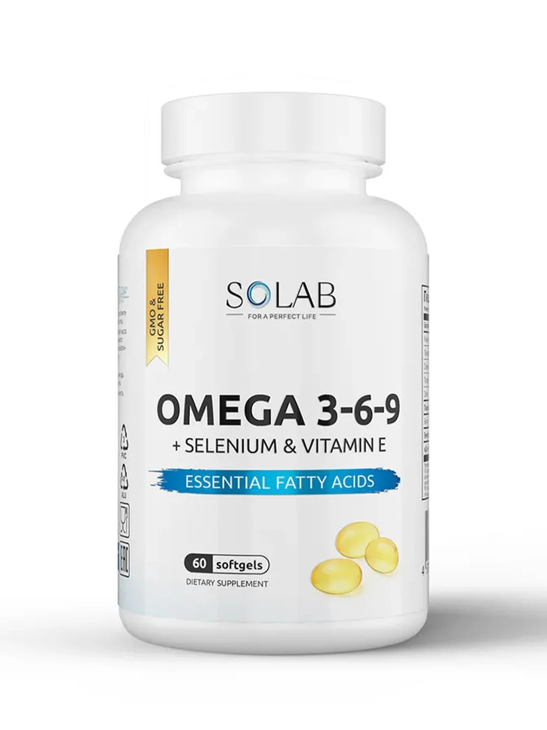 SOLAB Omega 3-6-9 с селеном и витамином Е, 60 капсул, бад