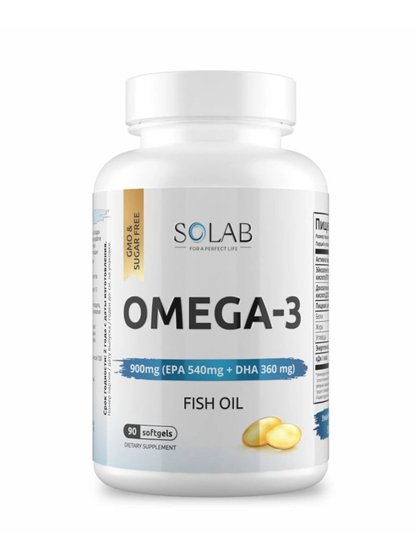 SOLAB Omega-3 900мг, 90 капсул, бад