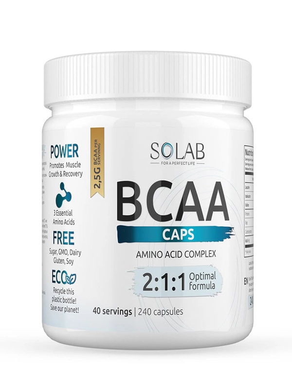 SOLAB BCAA 2:1:1., 240 капсул 40 порц., спп