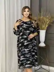 Черный платье женское, большие размеры
