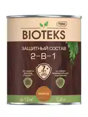 Защитный лессирующий состав для дерева Bioteks 2-в-1, 0,8 л, махагон