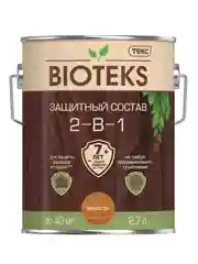Защитный лессирующий состав для дерева Bioteks 2-в-1, 2,7 л, махагон