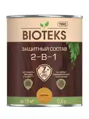 Защитный лессирующий состав для дерева Bioteks 2-в-1, 0,8 л, орегон