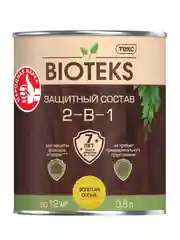 Защитный лессирующий состав для дерева Bioteks 2-в-1, 0,8 л, золотая сосна