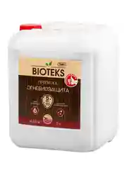 Пропитка для защиты дерева Bioteks Огнебиозащита, с индикатором, 2 класс, 5 л