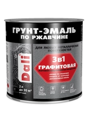Грунт-эмаль по ржавчине Dali 3 в 1, графитовая, 2 л, зеленая