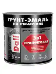 Грунт-эмаль по ржавчине Dali 3 в 1, графитовая, 0,75 л, серая