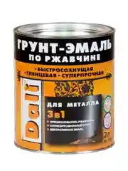 Грунт-эмаль по ржавчине Dali 3 в 1, глянцевая, 2 л, RAL 7024, серый графит