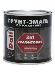 Грунт-эмаль по ржавчине Dali 3 в 1, графитовая, 0,75 л, серебристая