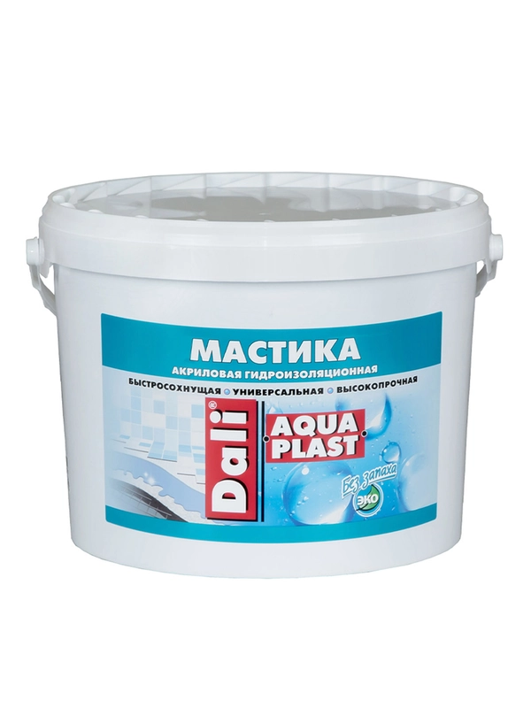 Мастика гидроизоляционная Dali Aquaplast, универсальная, акриловая, 9 л