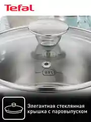 Серебряный кастрюля 2.2 л Tefal Cook Eat B9214374 с крышкой 18 см