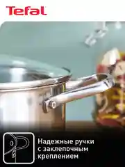 Серебряный кастрюля 2.2 л Tefal Cook Eat B9214374 с крышкой 18 см
