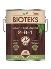 Защитный лессирующий состав для дерева Bioteks 2-в-1, 2,7 л, бесцветный