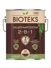 Защитный лессирующий состав для дерева Bioteks 2-в-1, 2,7 л, бесцветный