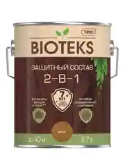 Защитный лессирующий состав для дерева Bioteks 2-в-1, 2,7 л, орех