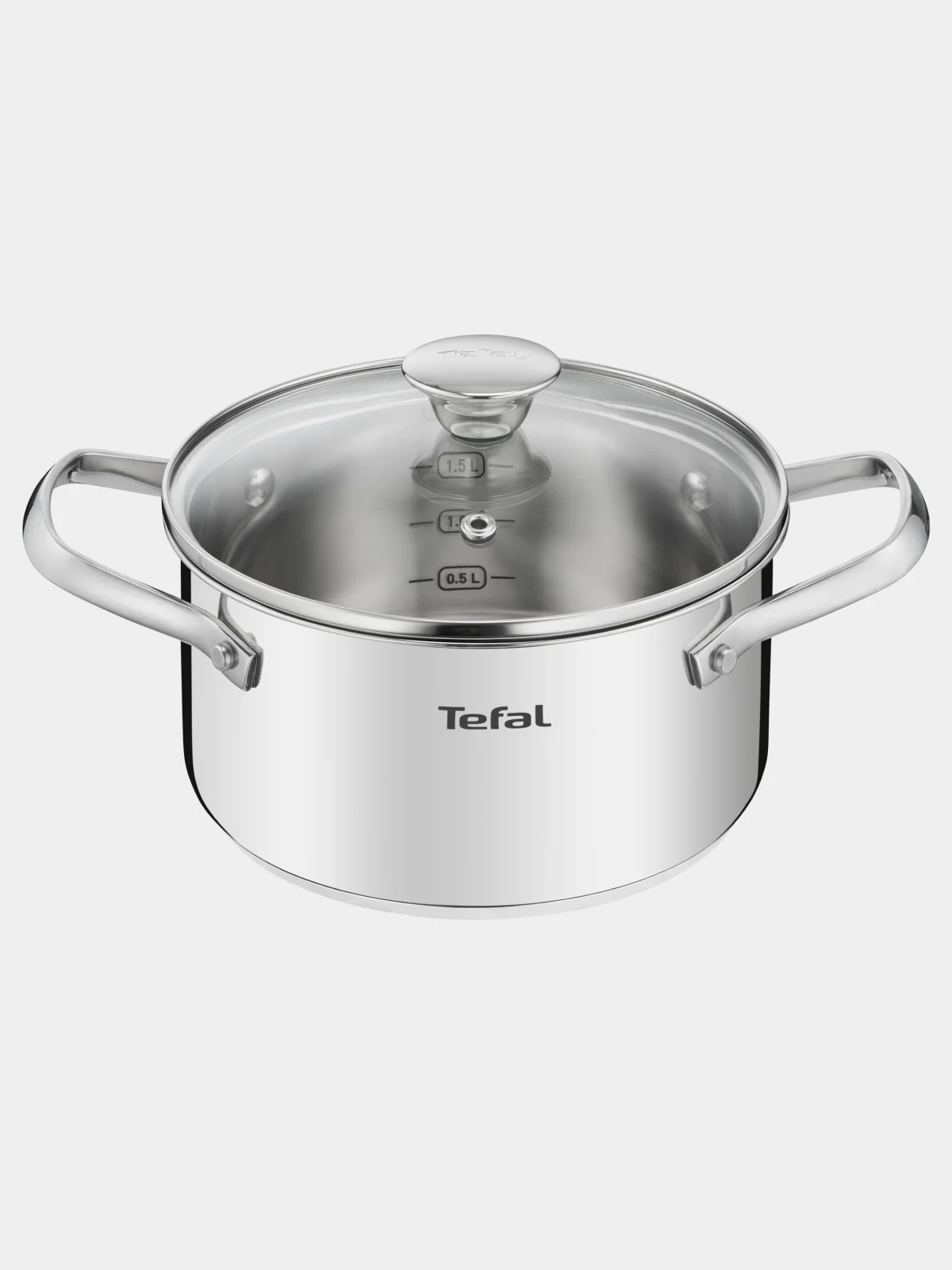 Серебряный кастрюля 2.2 л Tefal Cook Eat B9214374 с крышкой 18 см