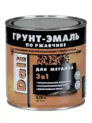 Грунт-эмаль по ржавчине Dali 3 в 1, глянцевая, 0,75 л, RAL 9005, черная