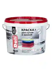 Краска для кухни и ванной Dali, латексная, глубокоматовая, база A, супербелая, 9 л