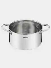 Серебряный кастрюля 5.4 л Tefal Cook Eat B9214674 с крышкой 24 см