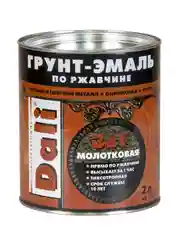 Грунт-эмаль по ржавчине Dali 3 в 1, молотковая, 2 л, серая
