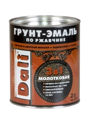 Грунт-эмаль по ржавчине Dali 3 в 1, молотковая, 2 л, зеленая