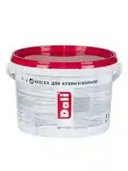 Краска для кухни и ванной Dali, латексная, глубокоматовая, база A, супербелая, 2,5 л