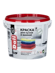 Краска для кухни и ванной Dali, латексная, глубокоматовая, база A, супербелая, 5 л