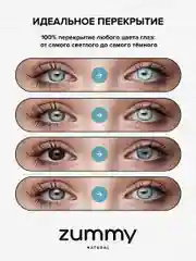 Голубой цветные линзы Zummy Natural 0,0, радиус кривизны 8,6