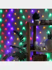 Гирлянда Сеть 1.6 X 1.6 м, прозрачная нить, 144 LED, свечение мульти, 8 режимов, 220 В