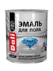 Эмаль для пола Dali, алкидно-уретановая, глянцевая, красно-коричневая, 2 л