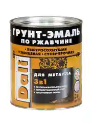 Грунт-эмаль по ржавчине Dali 3 в 1, глянцевая, 2 л, RAL 1021, желтая